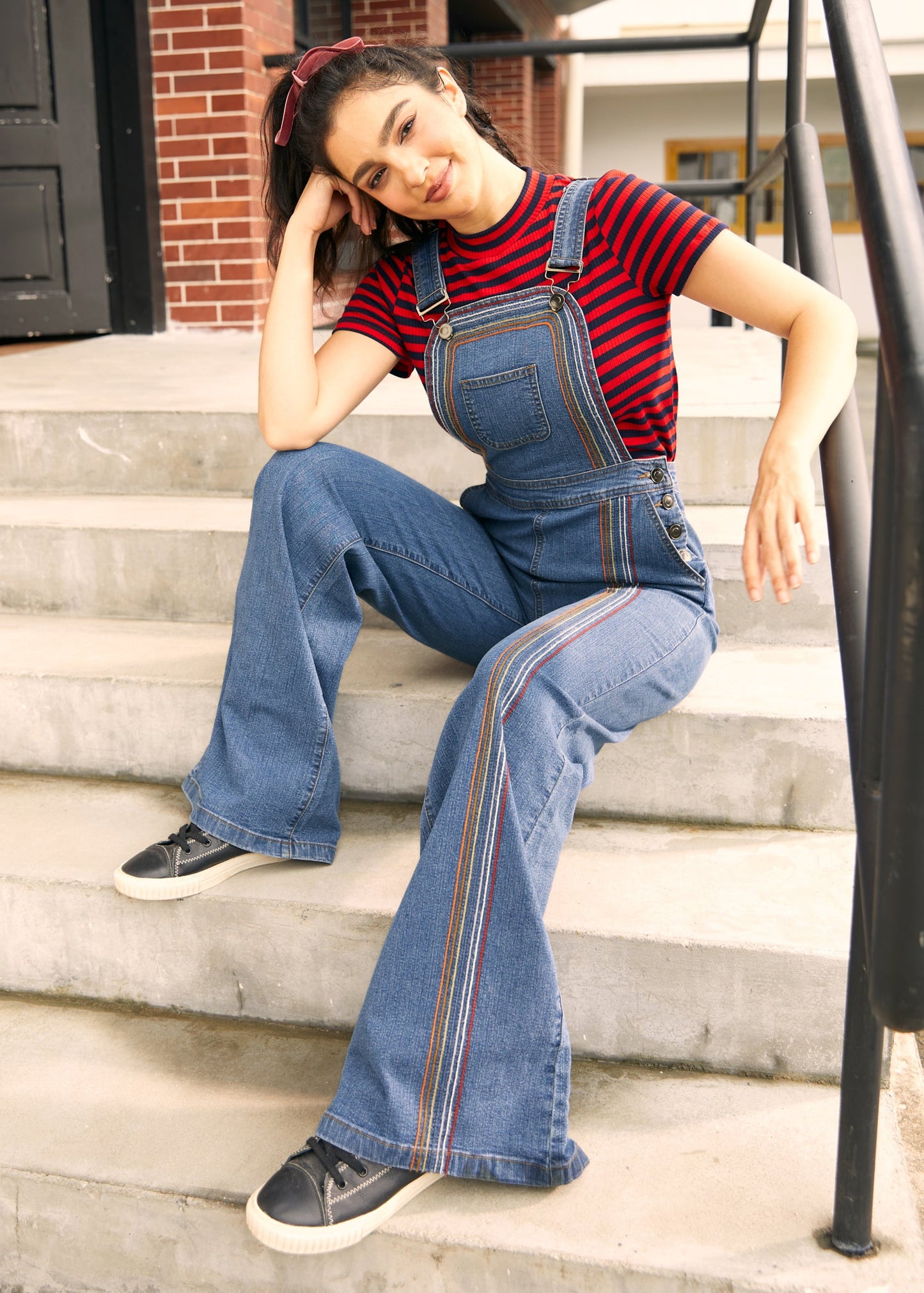 Rainbow With Me Denim Overalls