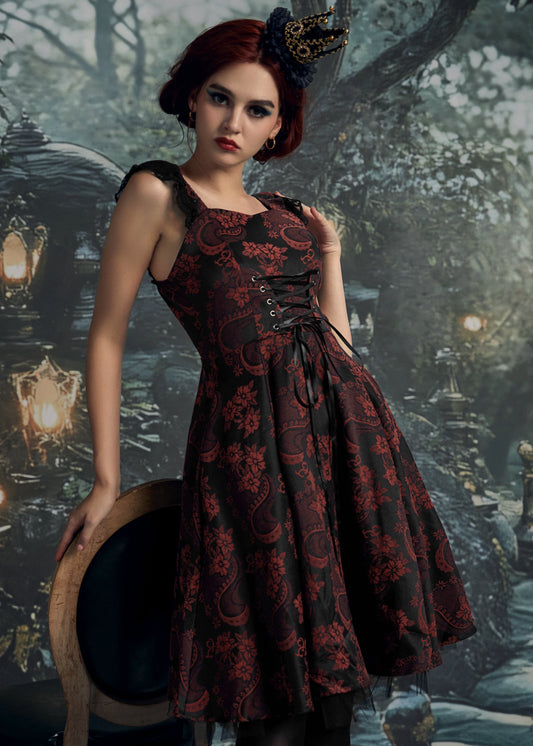 Red Byzantine Swing Dress