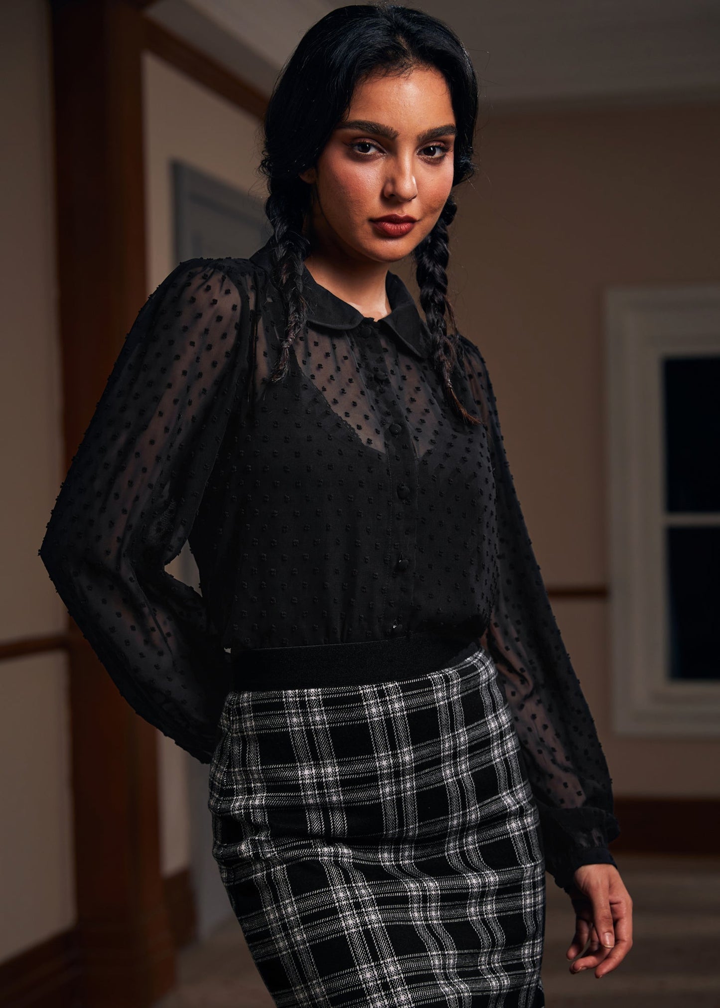 More Mulled Wine Collared Blouse