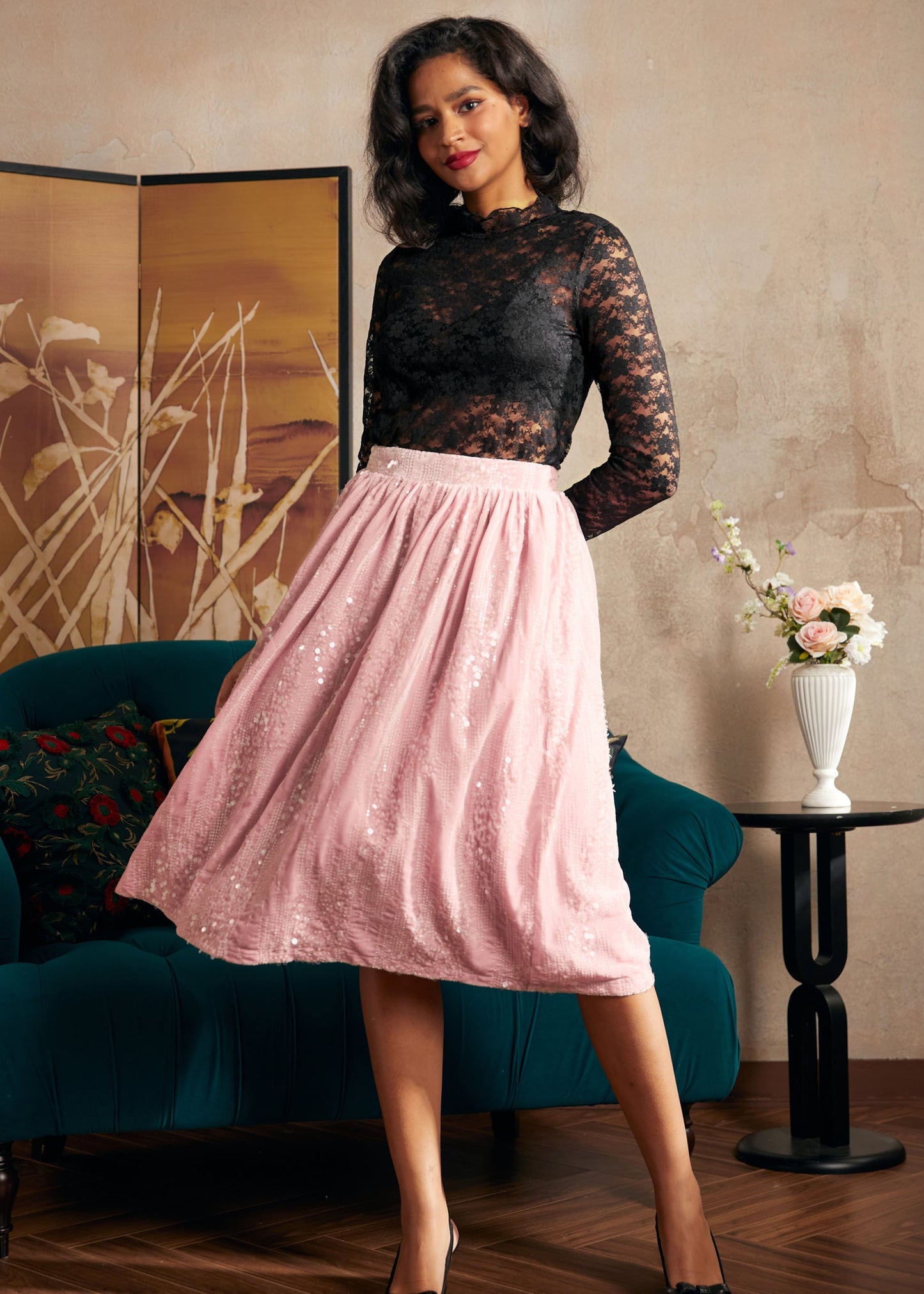 Blush of Dawn Dirndl Skirt