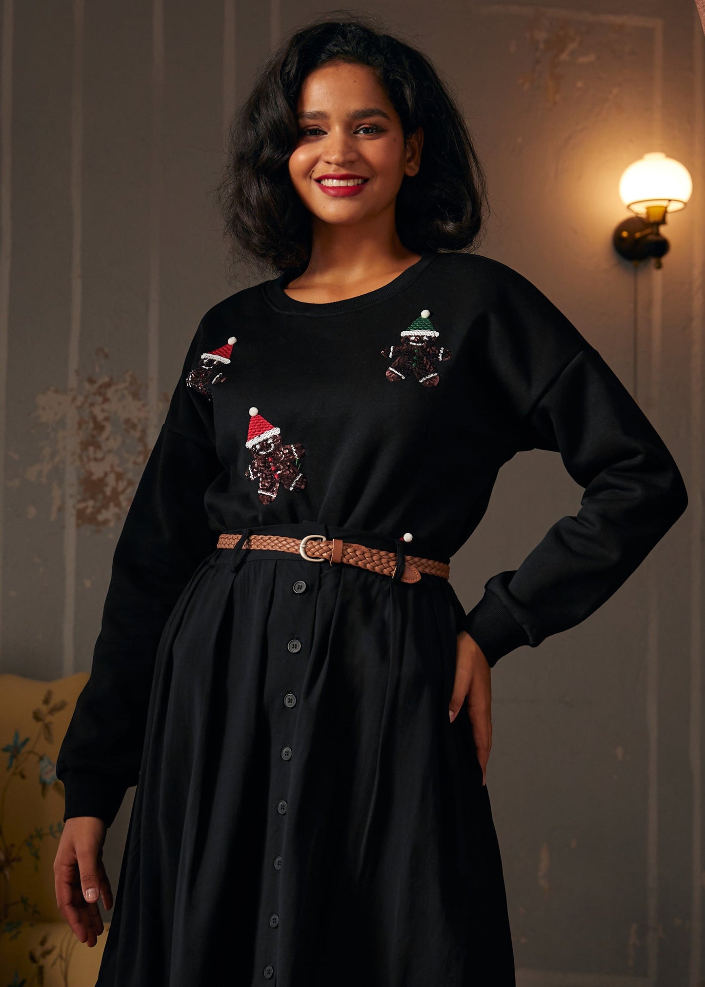 Whimsical Gingerbread Man Sweatshirt
