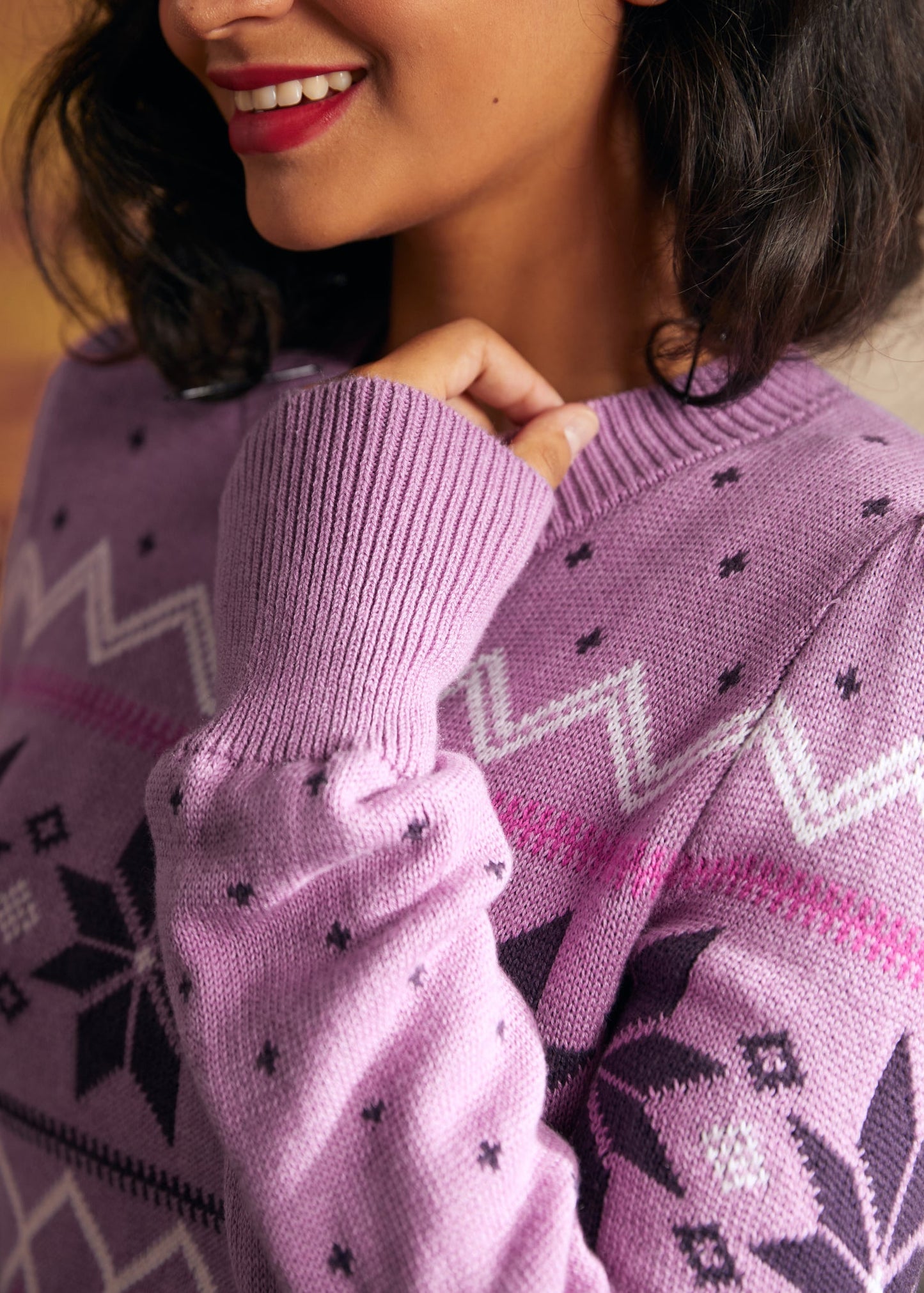 Whimsical Winter Puff Shoulder Sweater
