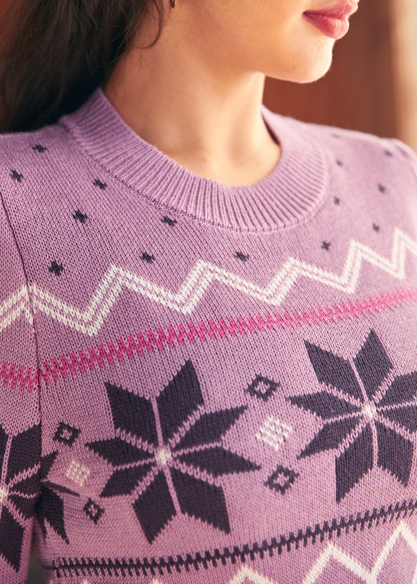 Whimsical Winter Puff Shoulder Sweater