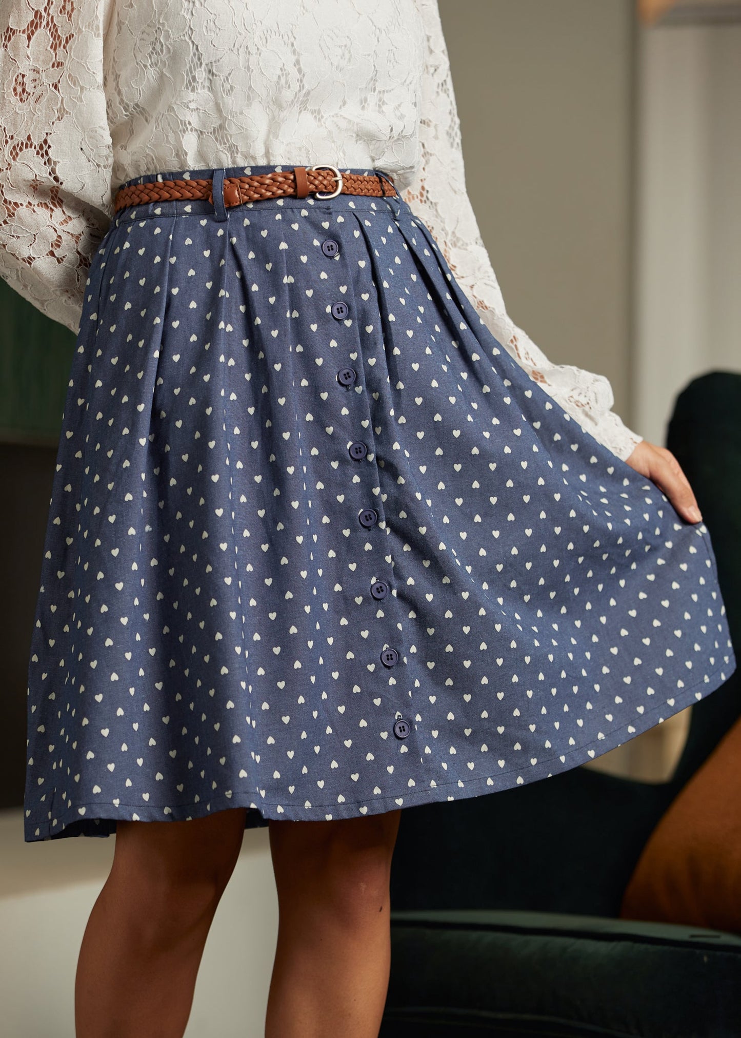 Bookstore's Best Chambray A-Line Skirt