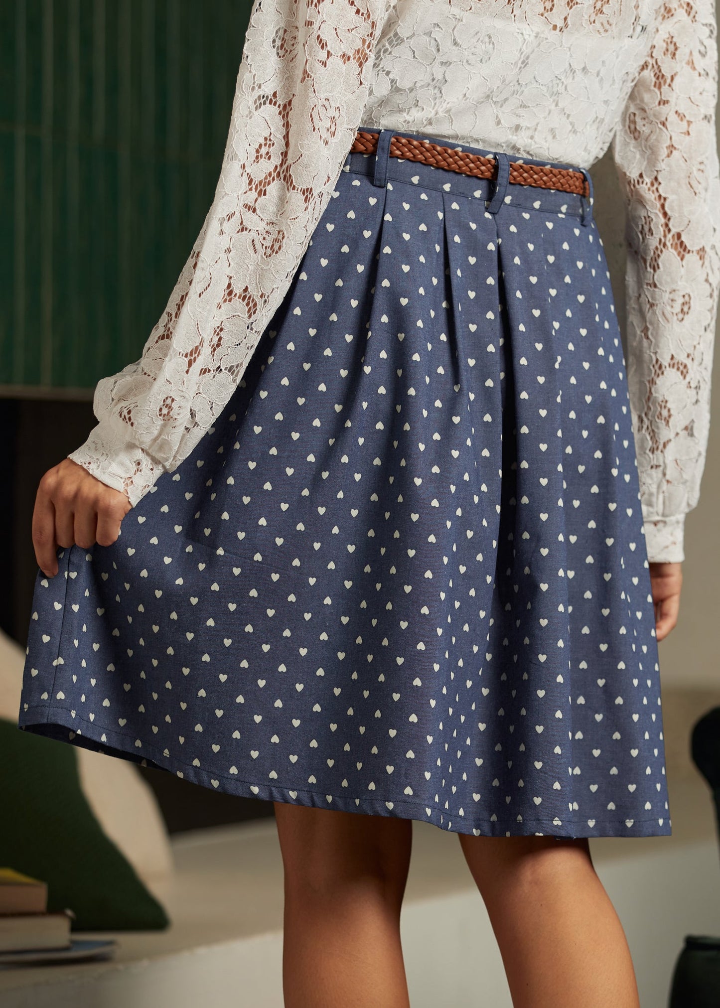 Bookstore's Best Chambray A-Line Skirt