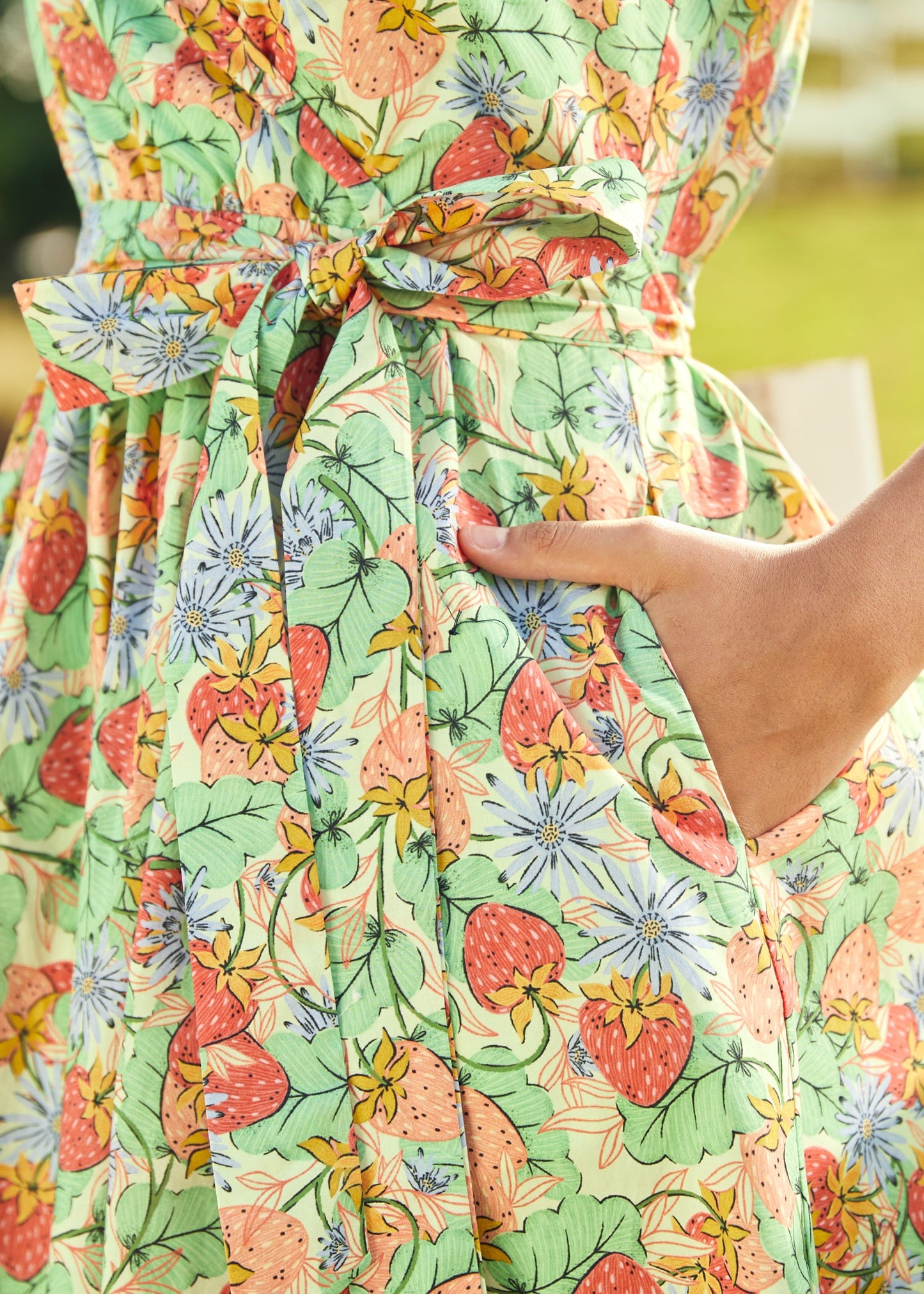 Vibrant Charm Faux-Wrap Dress