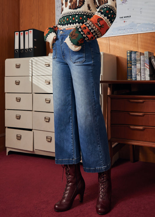 Boardwalk Beauty Wide Leg Crop Jeans