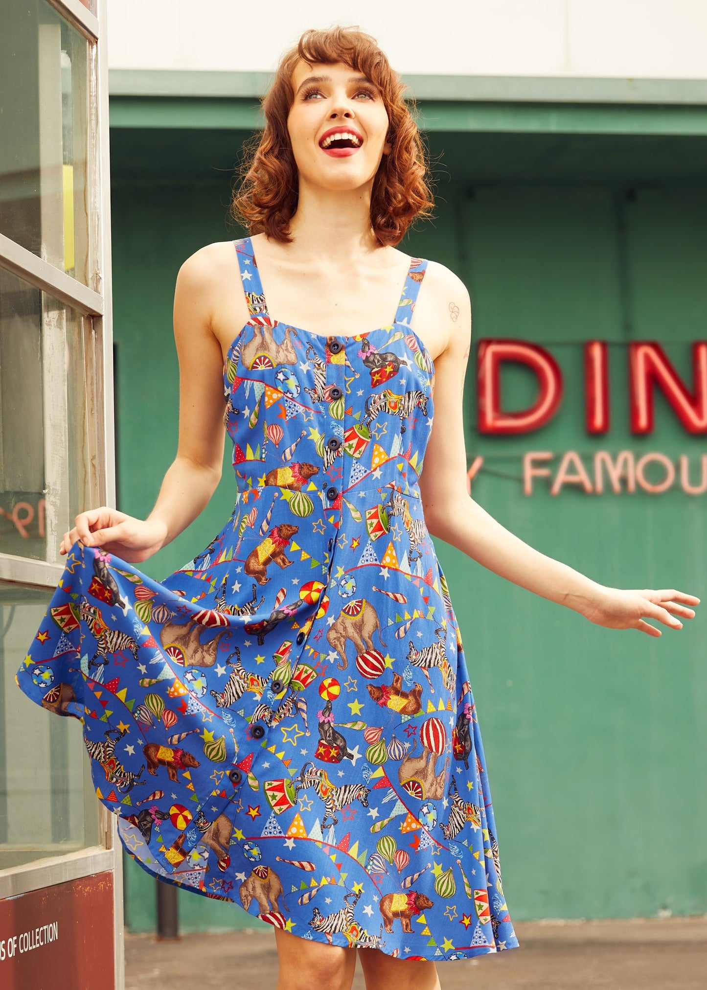 Sun-Kissed Stroll Fit & Flare Dress