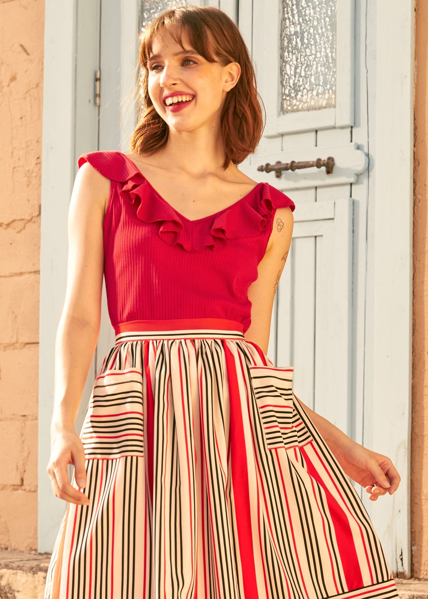 Ruffle Me This V-Neck Tank