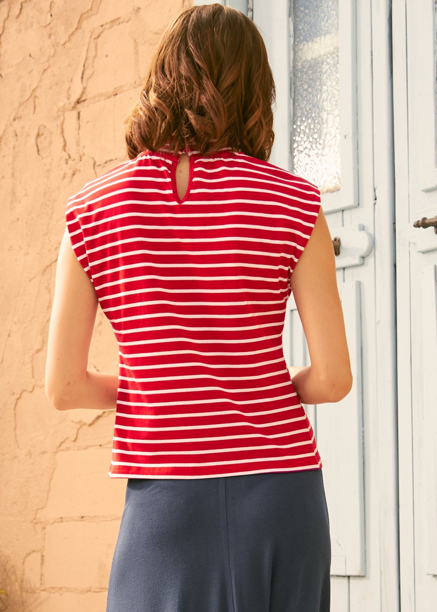 Rydell High Revisited Cap Sleeve Tie-Neck Top