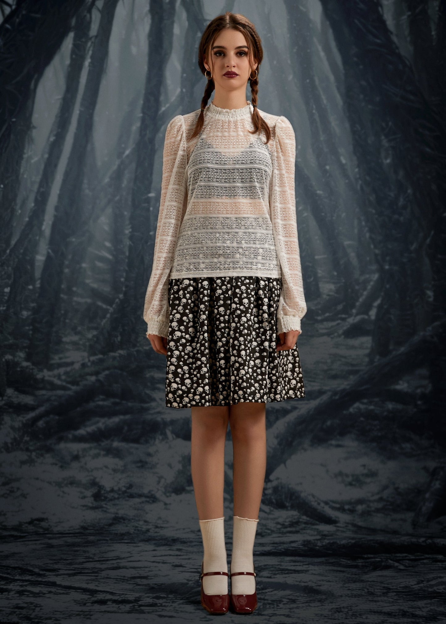 ModCloth Roxanne Smocked Mockneck Blouse