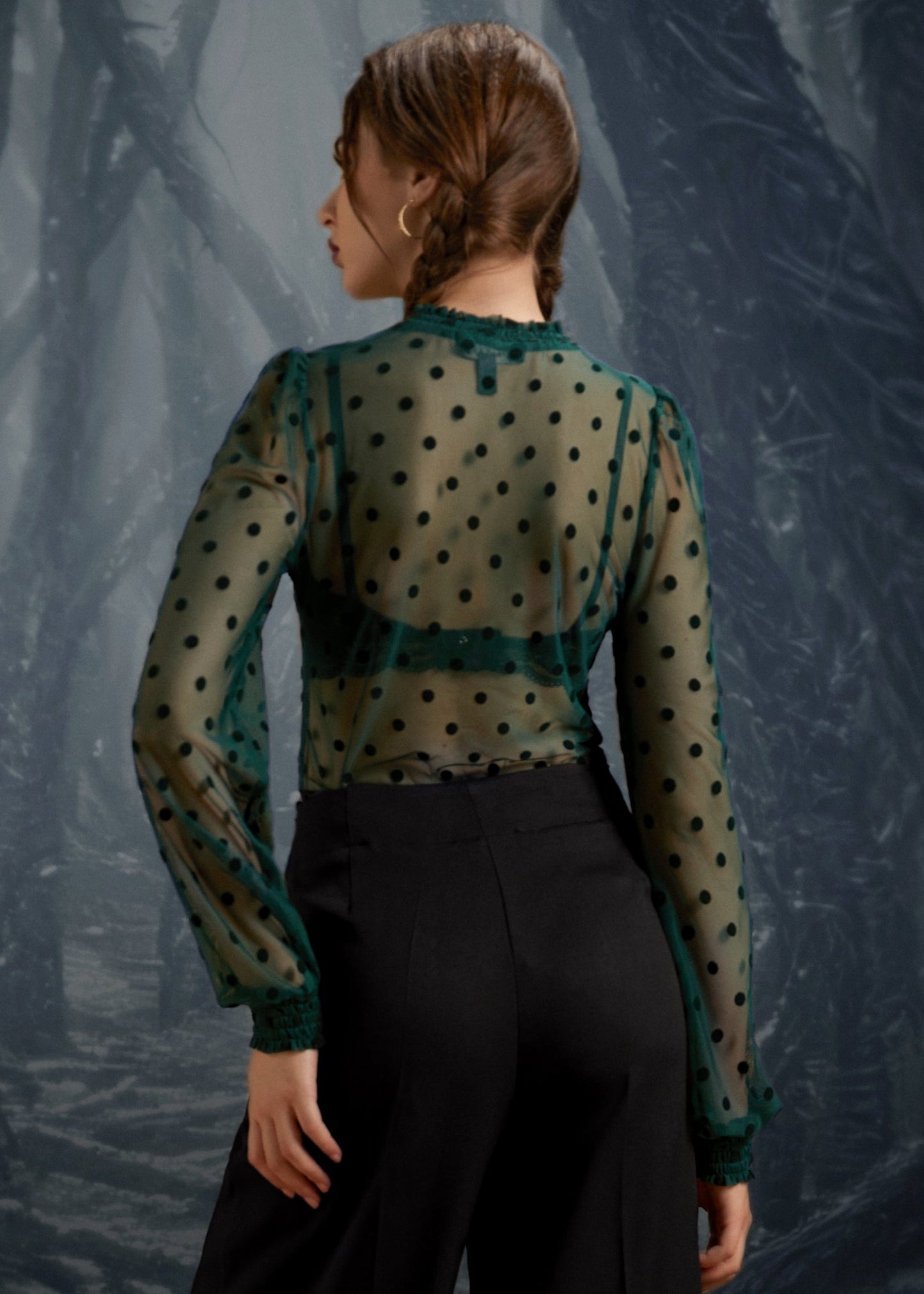 ModCloth Roxanne Smocked Mockneck Blouse