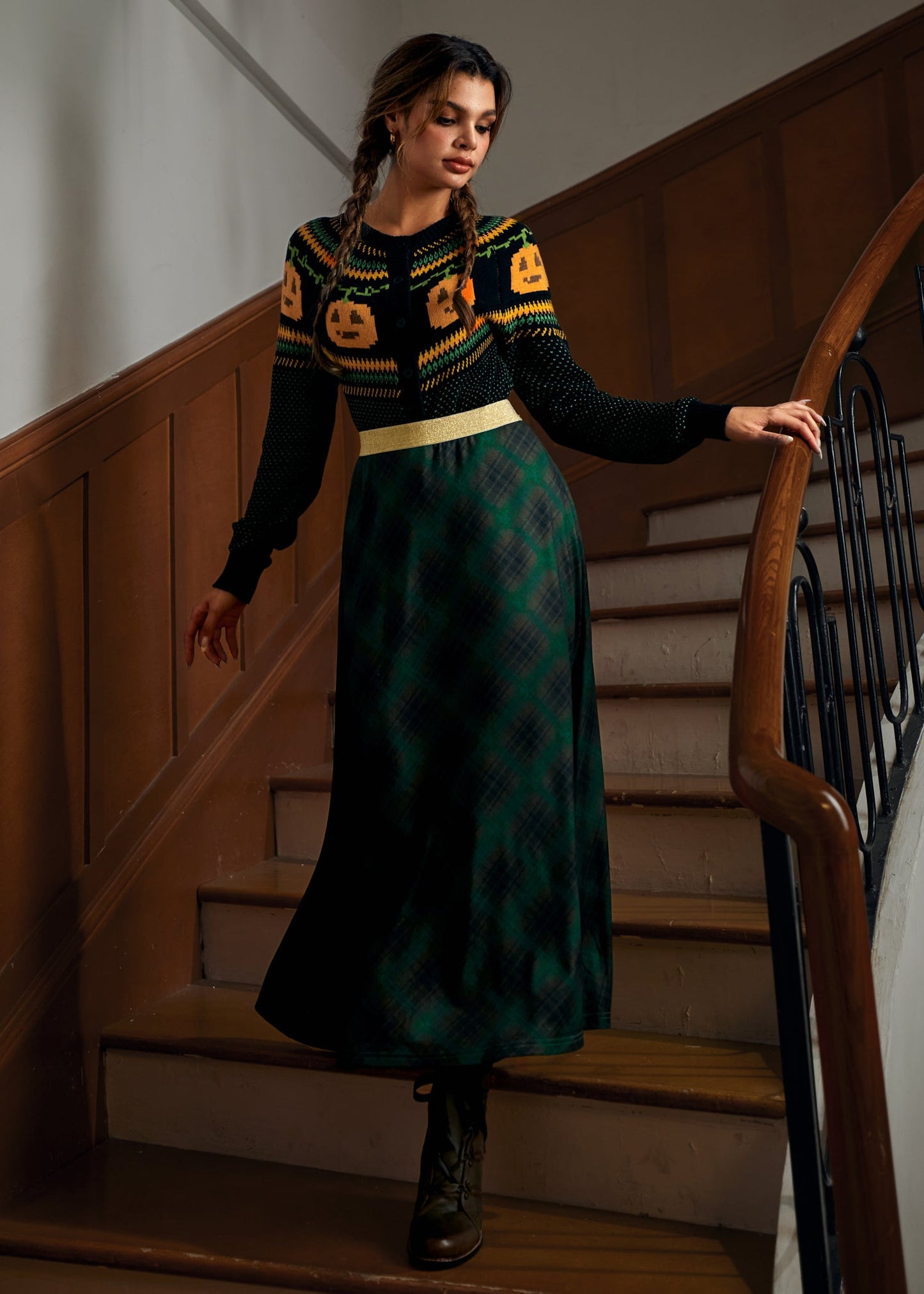 Golden Whispers Maxi Skirt