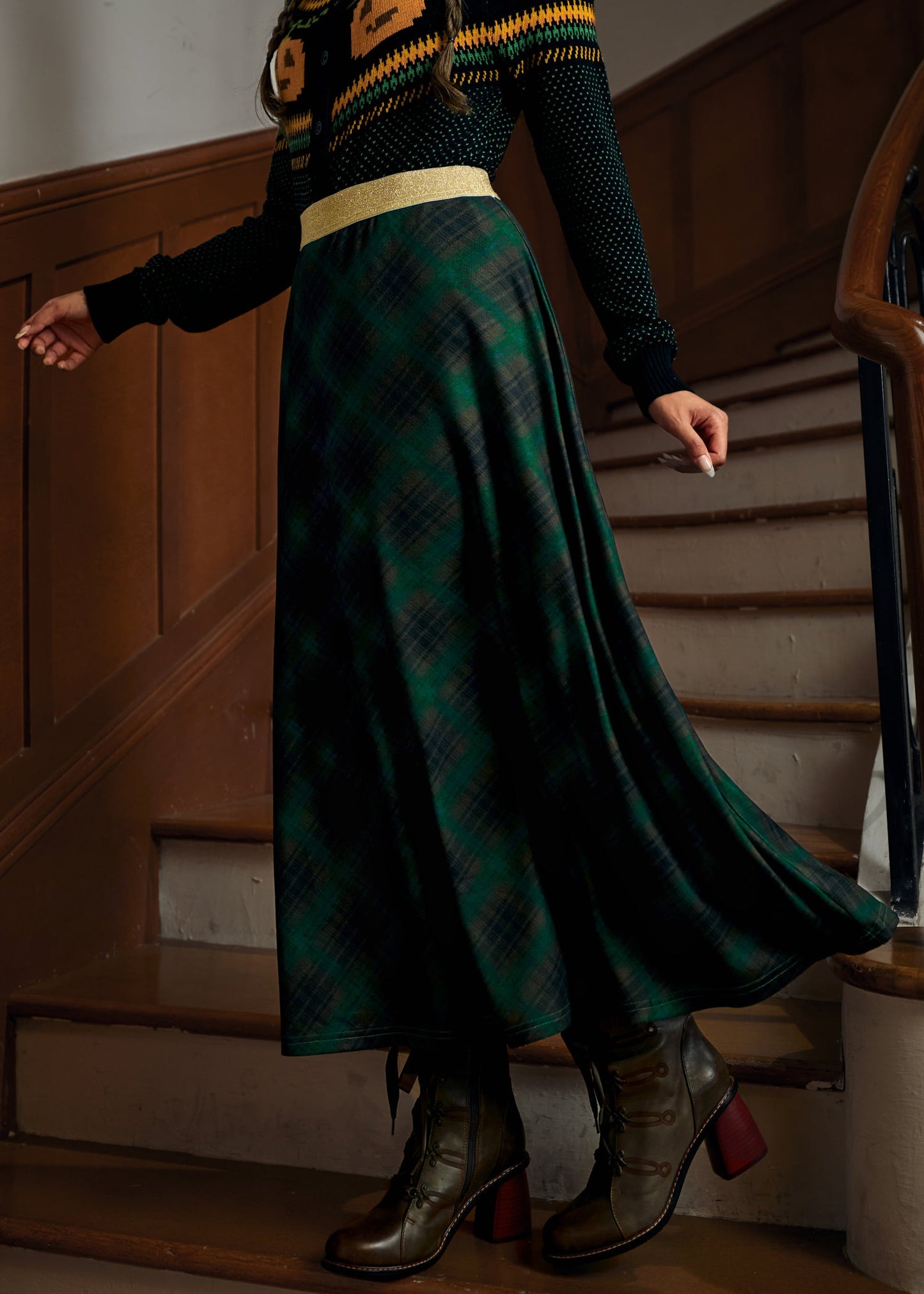 Golden Whispers Maxi Skirt