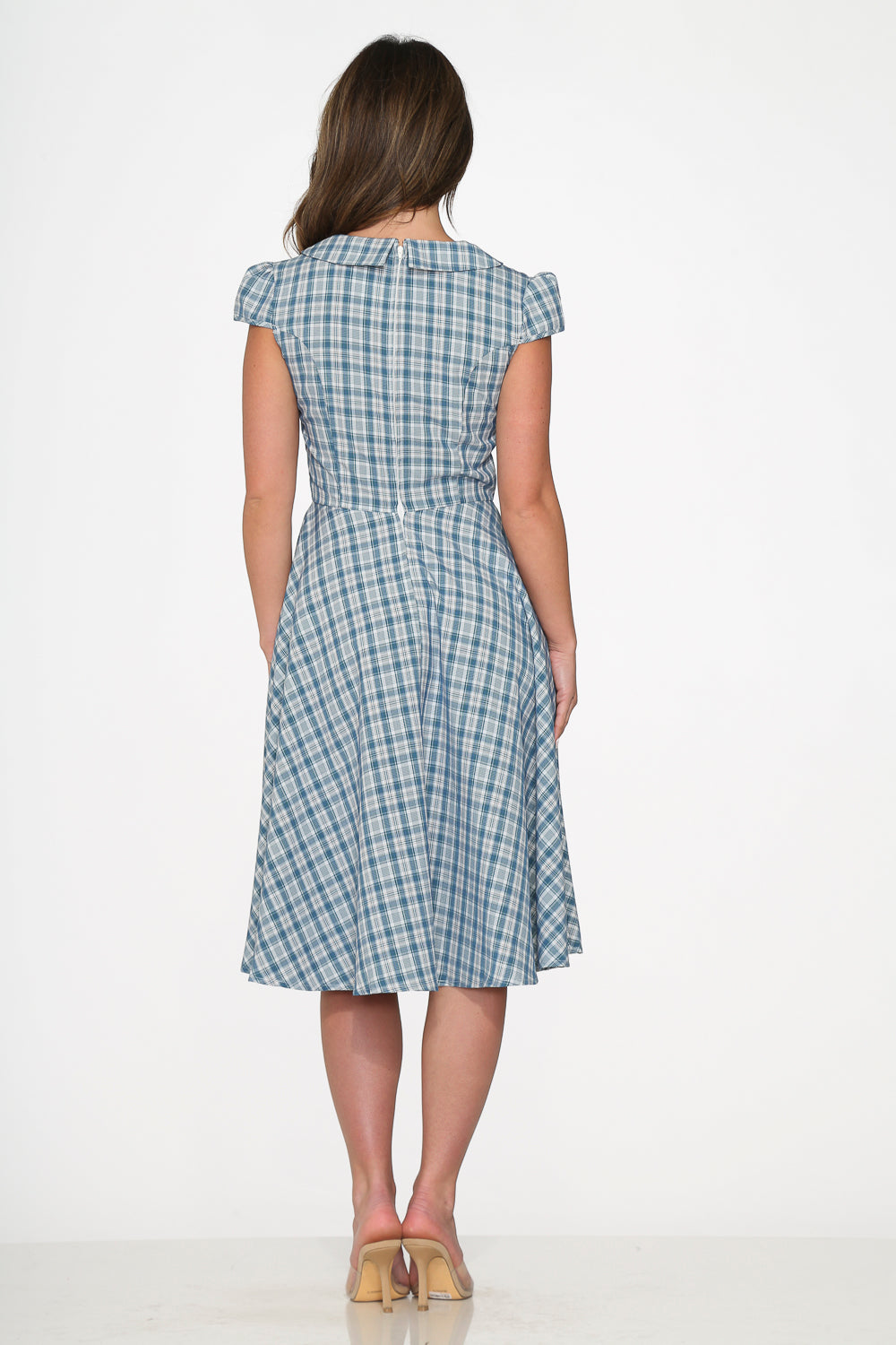 Blue Plaid Swing Dress