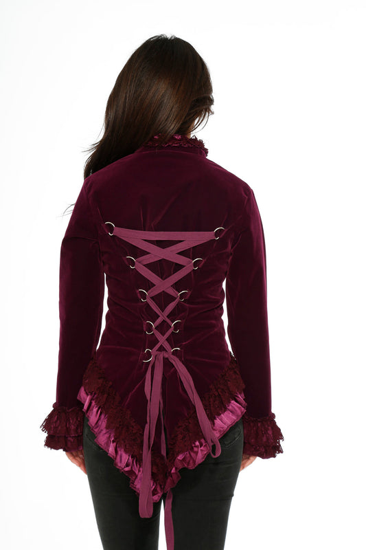 Purple Gloria Velvet Tailed Jacket