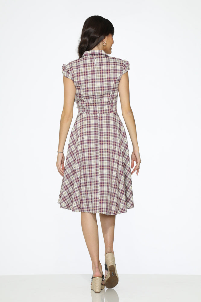 Purple Plaid Swing Dress