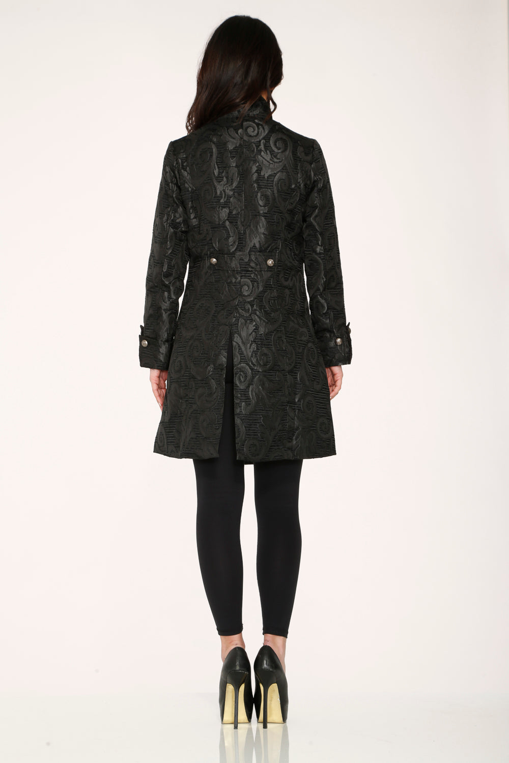 Black Brocade Women's Coat