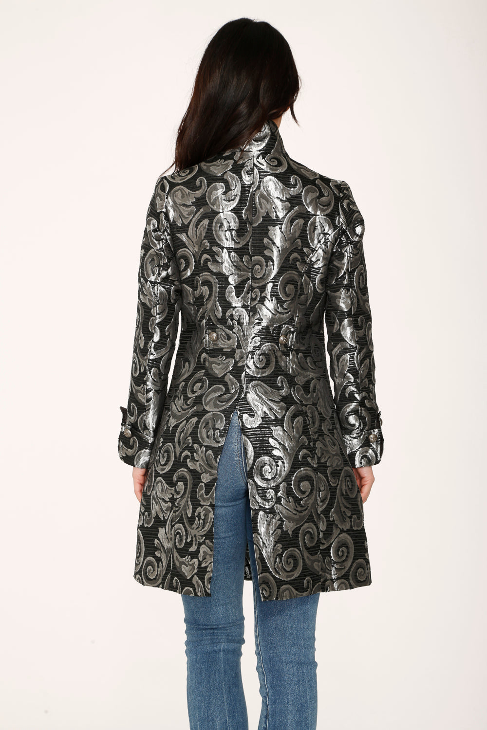 Silver Brocade Women's Coat