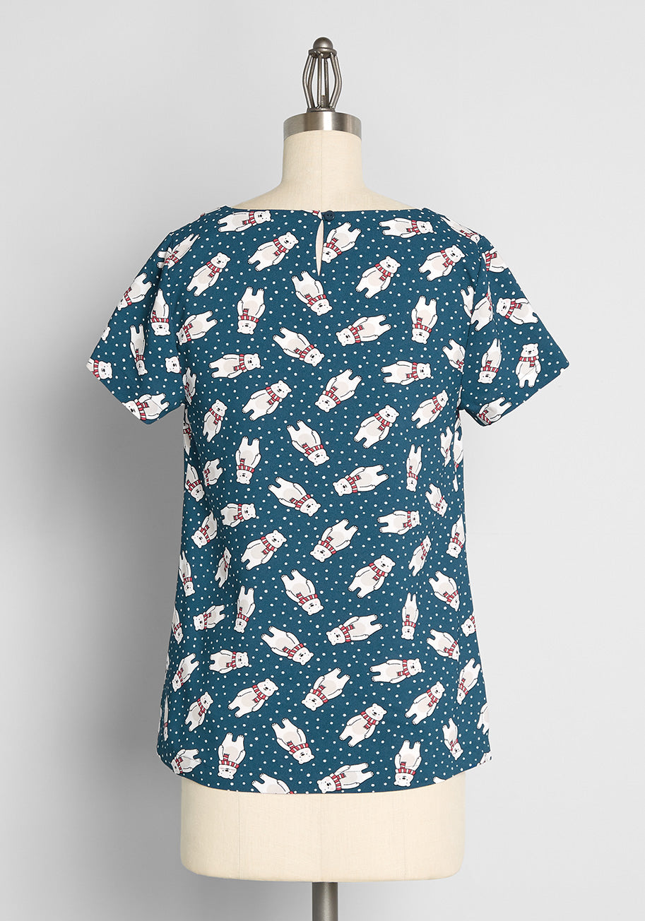 Delightful Demeanor Short Sleeve Blouse