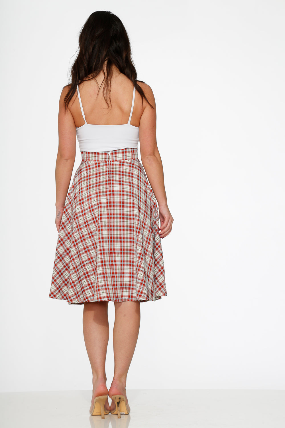 Red Plaid Swing Skirt