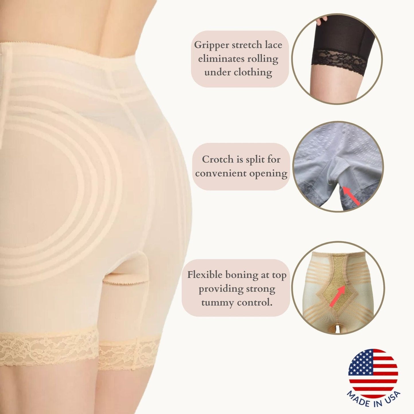 Style 6209 | Breathable High Waist Thigh Slimmer | No Roll Power Mesh Hourglass Shaper | Firm to Extra Firm Support