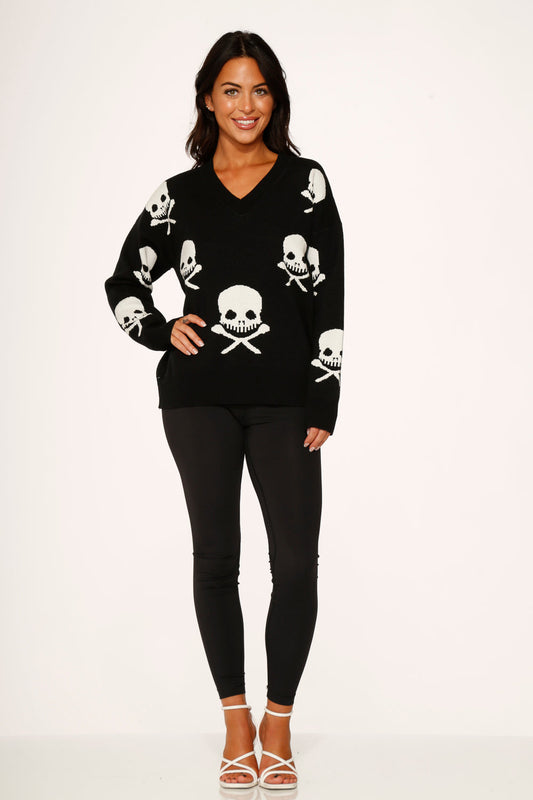 Black Skulls Sweater