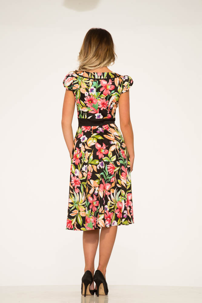 Tropical Mix Floral Swing Dress