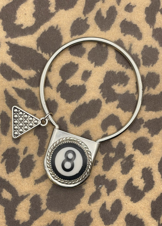 Billiard 8-Ball Round Jumbo Pin Keychain