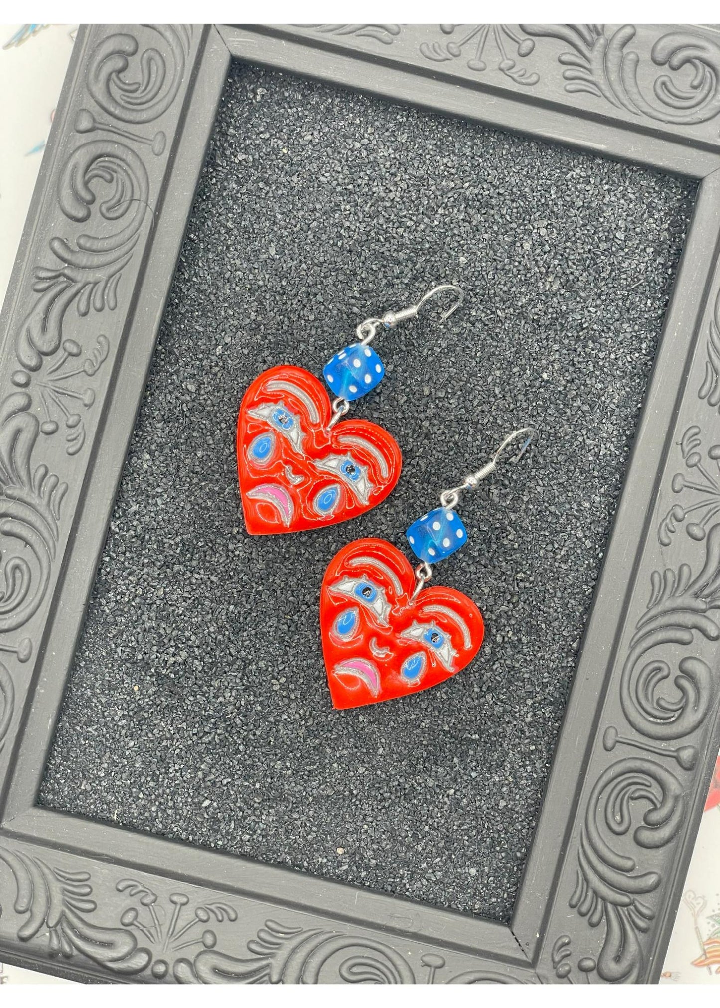 Tattoo Love Crying Heart Earrings