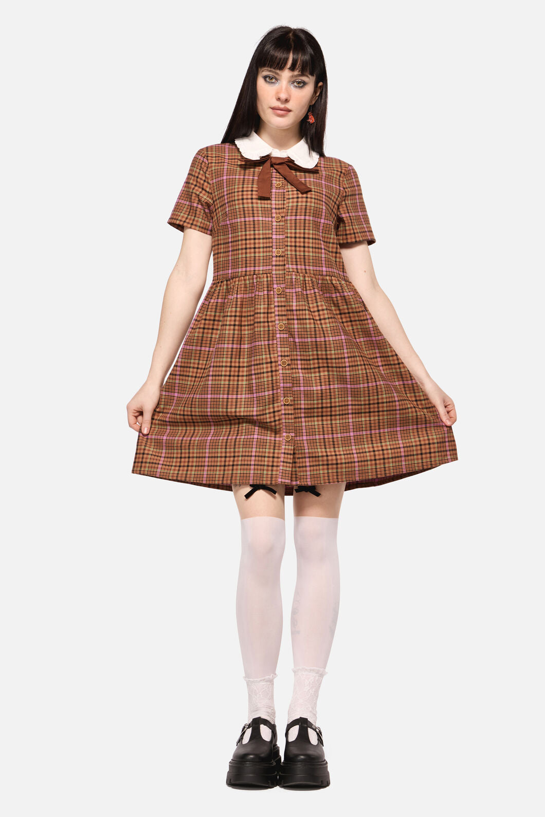 Rustic Check Collar Dress