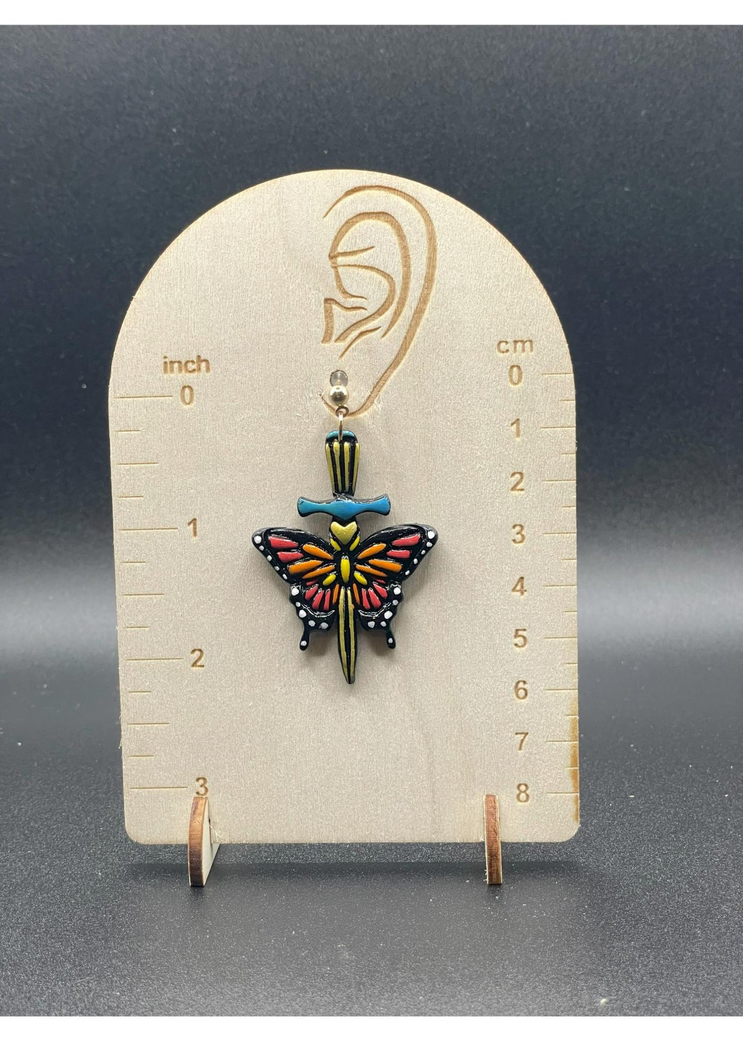 Tattoo Love Butterfly Dagger Earrings