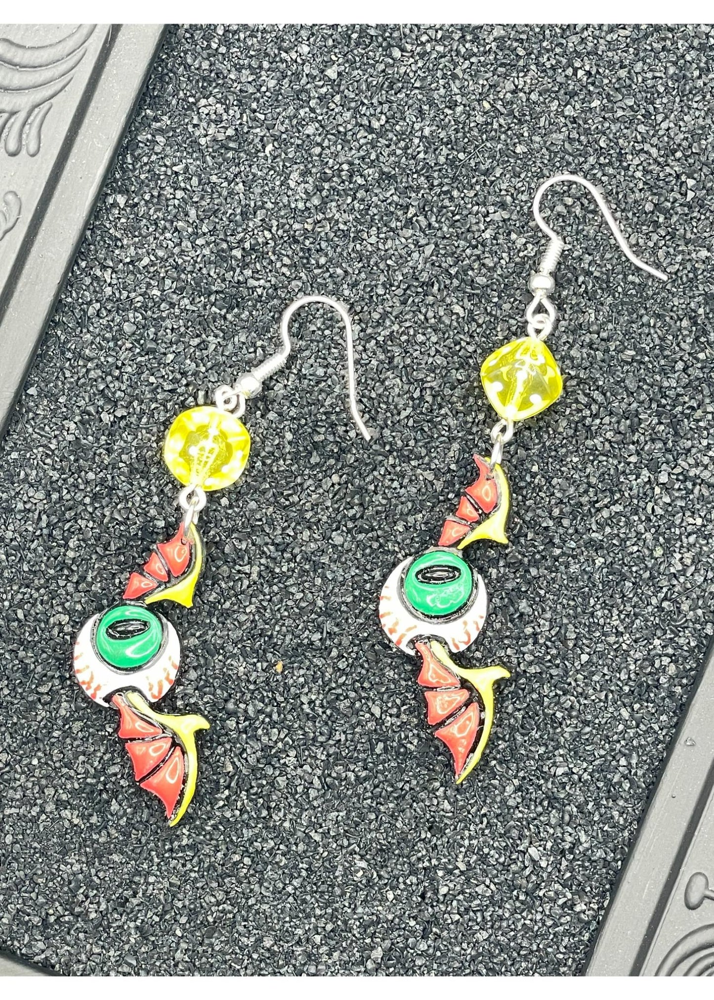 Tattoo Love Flying Eyeball Earrings