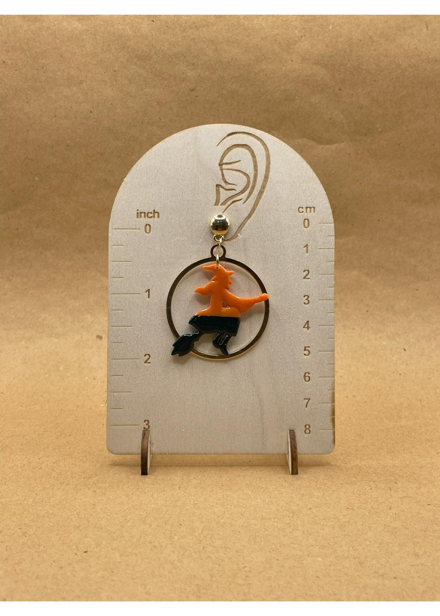 Salem Full Gold Moon Witch Earrings