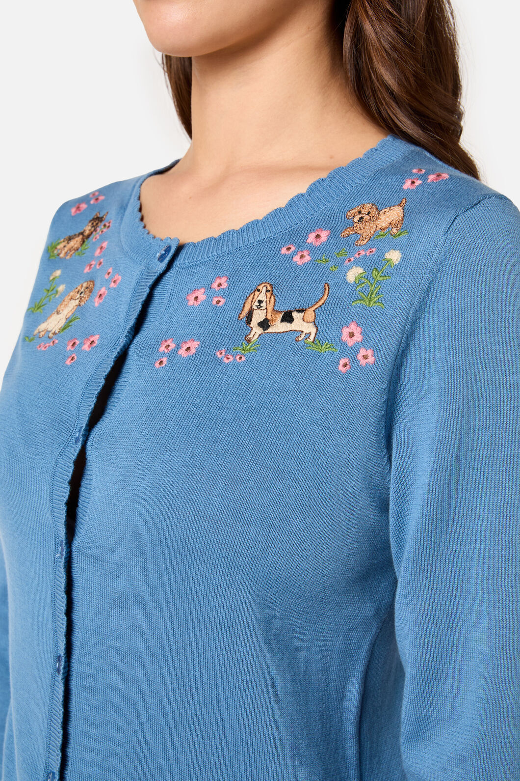 Cute Dogs Embroidered Cardigan
