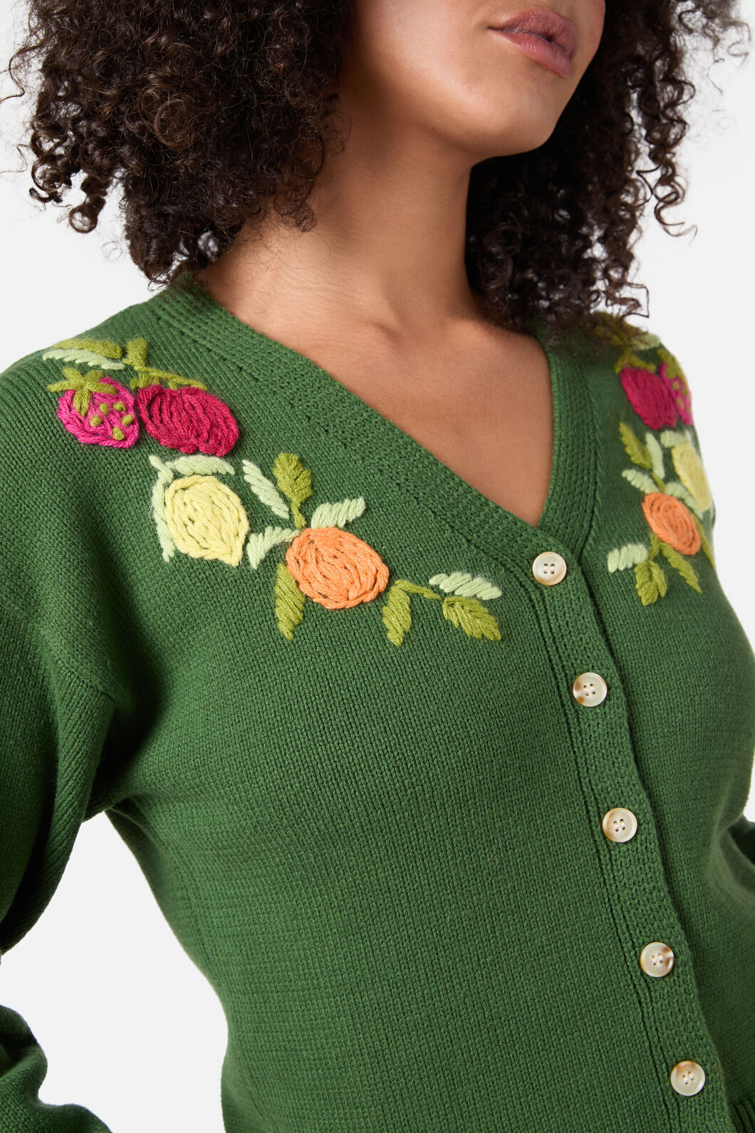 Fruit Embroidered Cardigan