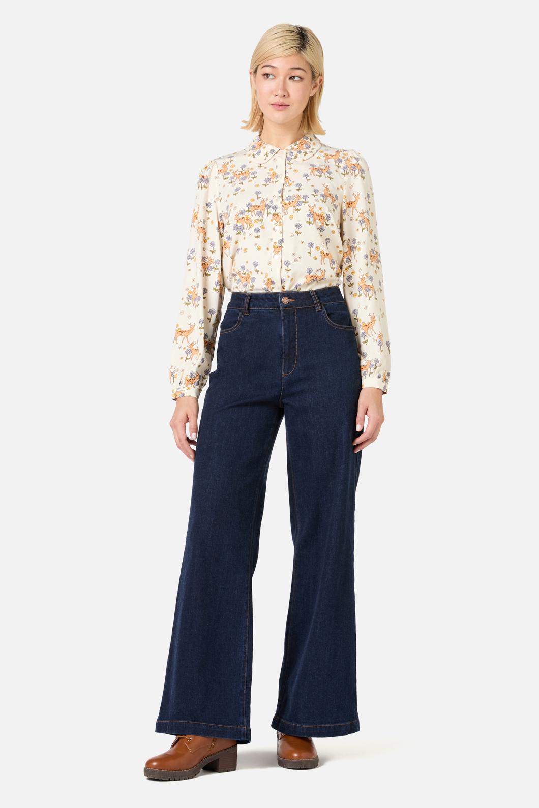 Meadow Deer Long Sleeve Blouse