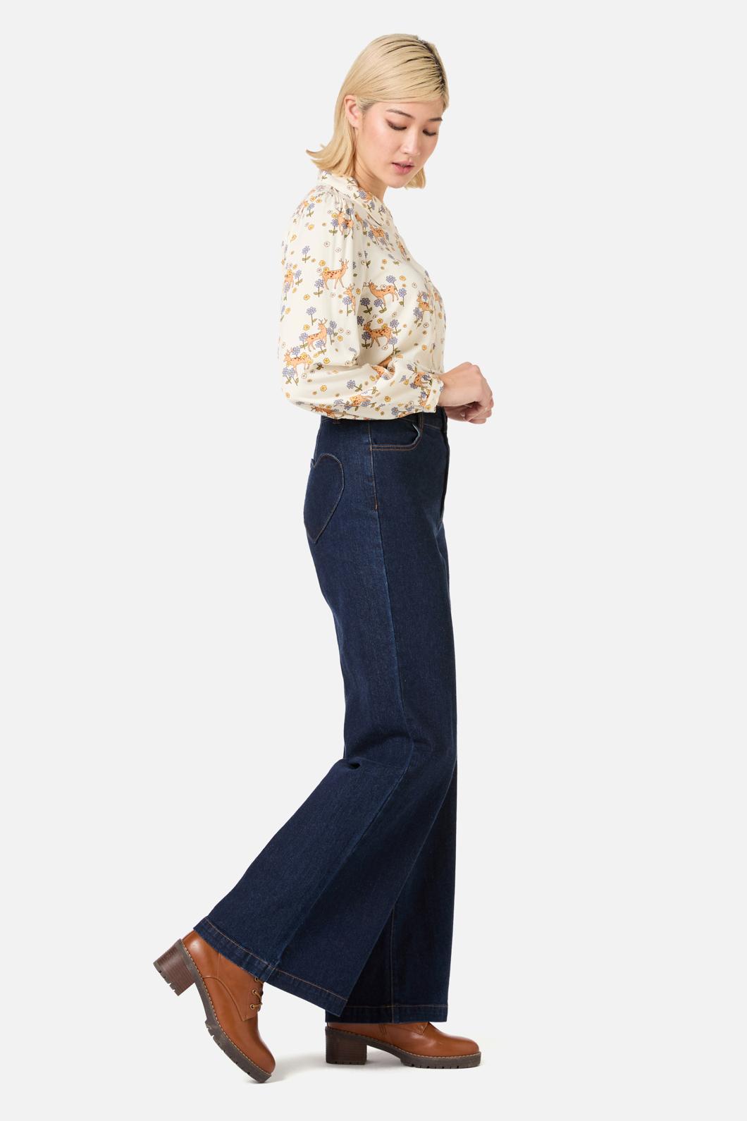 Meadow Deer Long Sleeve Blouse