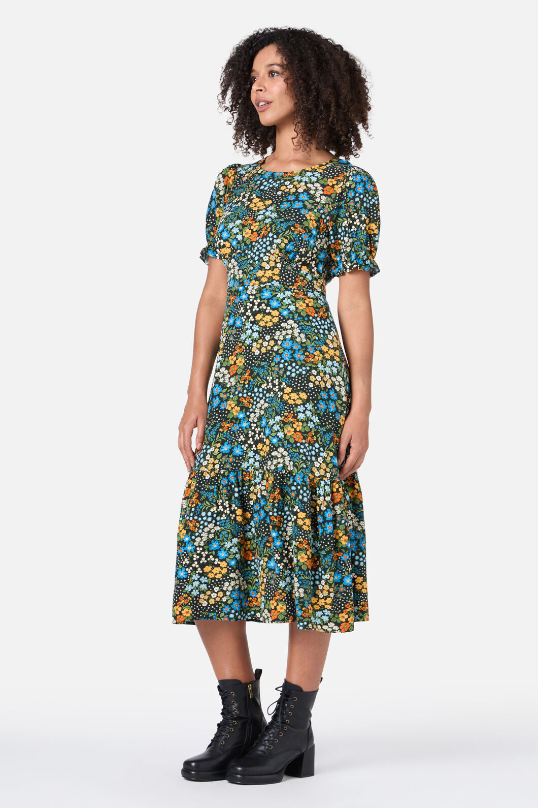 Ada 90's Floral Midi Dress
