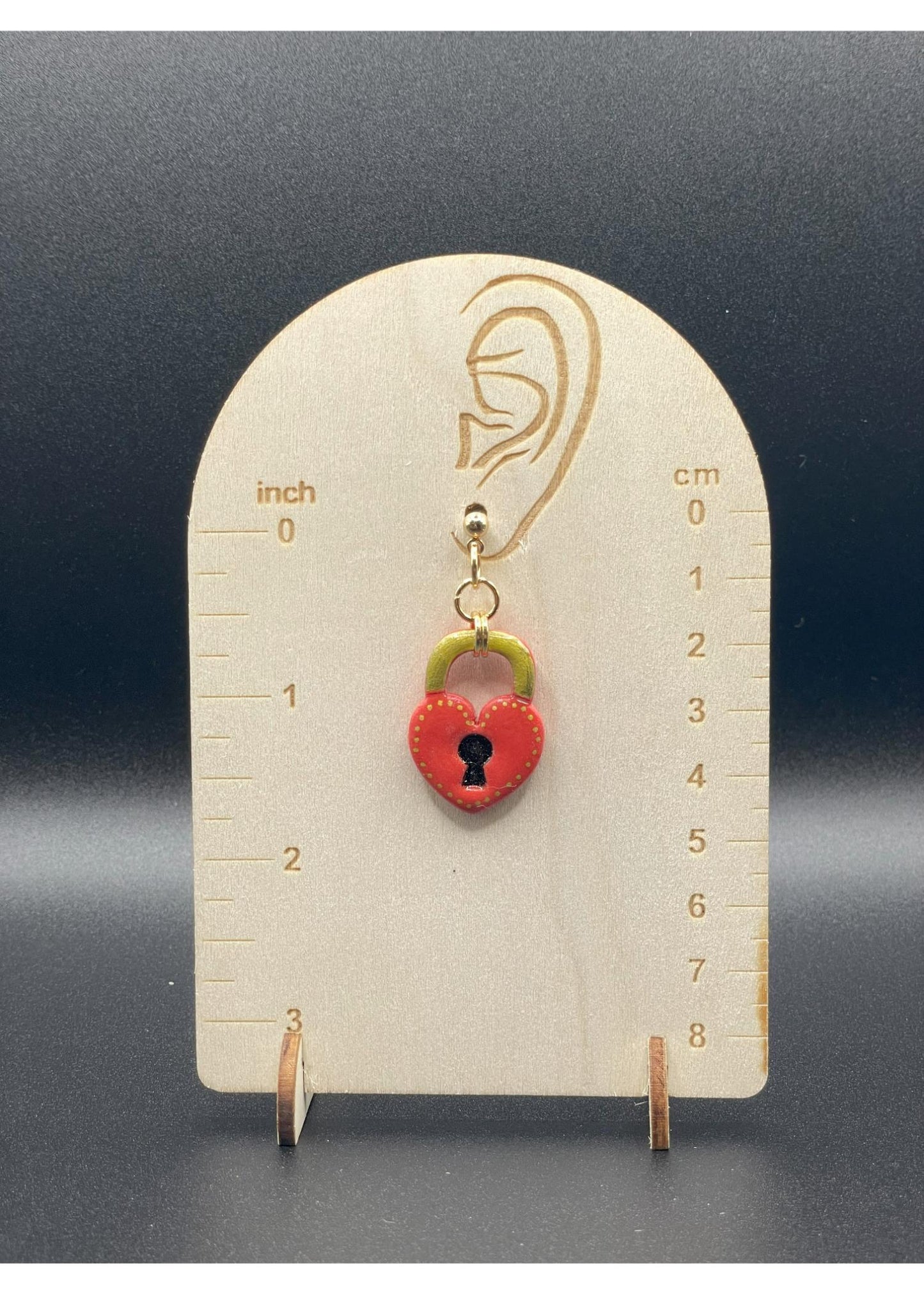 Tattoo Love Heart Padlock Earrings