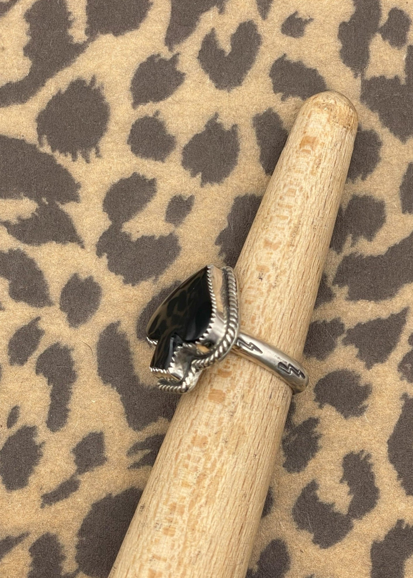 Ace of Spades Black Onyx Ring