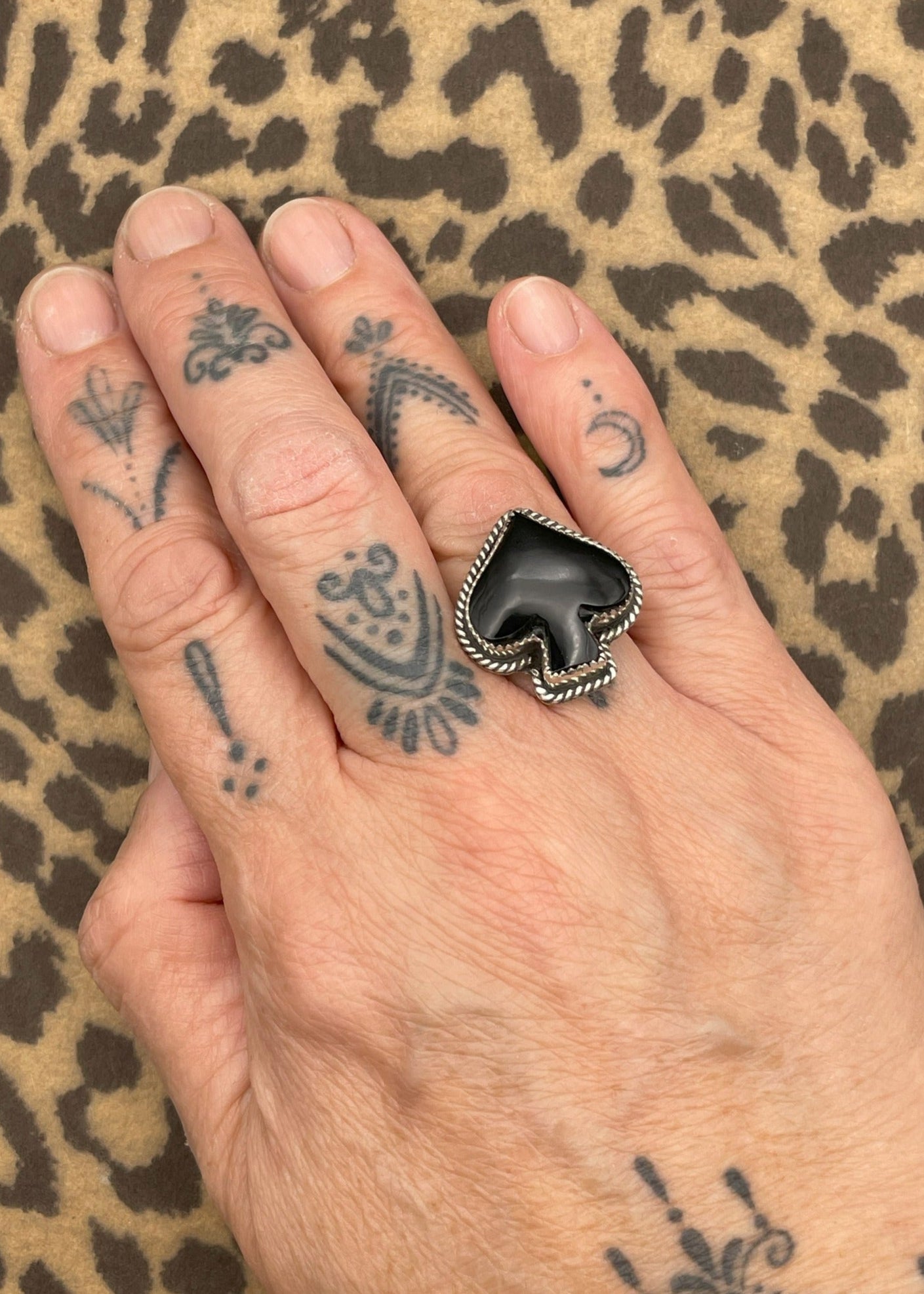 Ace of Spades Black Onyx Ring