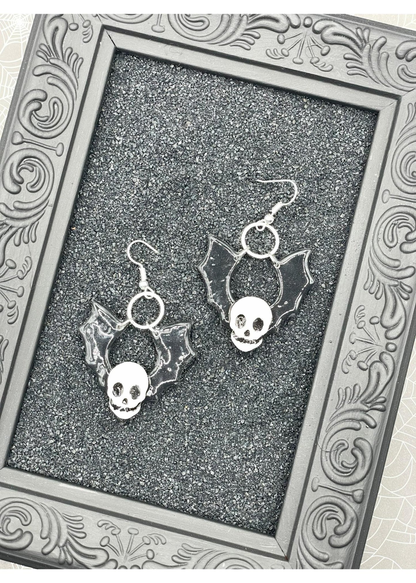 Salem Skull Bat Dangle Earrings