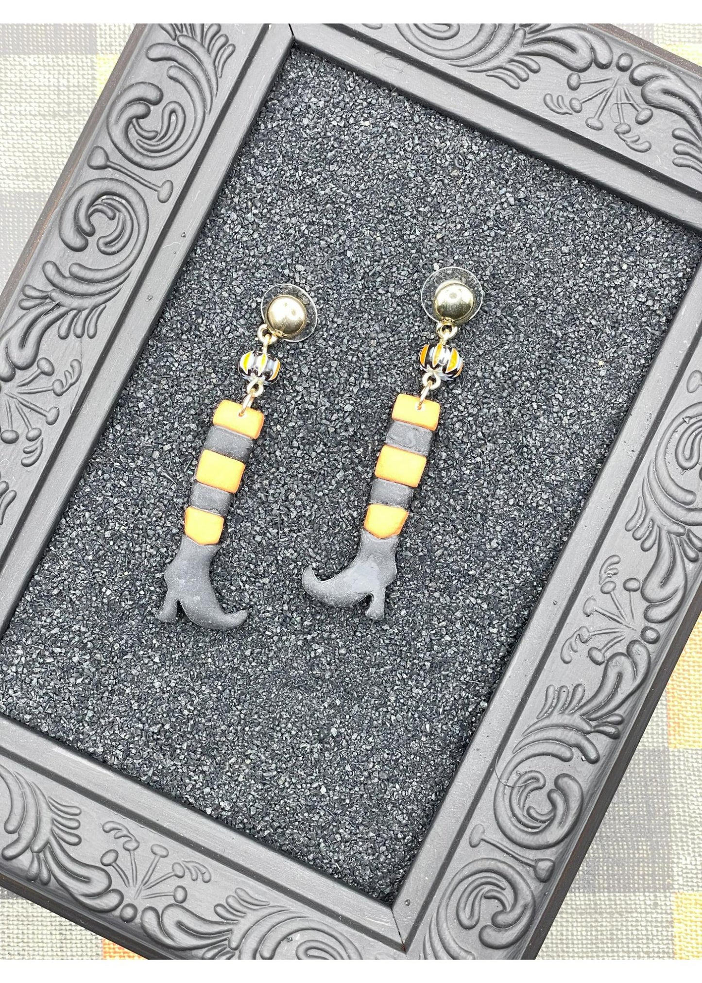Salem Witch Stockings Dangle Earrings