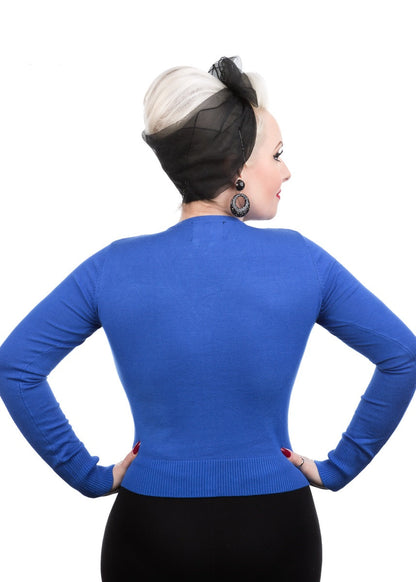 Navy Blue V-Neck Cardigan