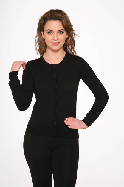 Black Crewneck Cardigan