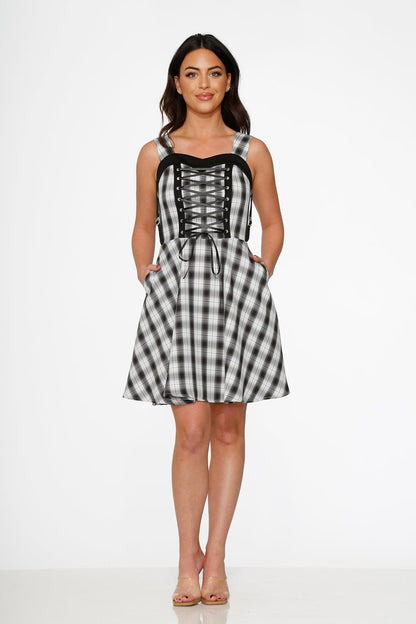 Black & White Plaid Swing Dress
