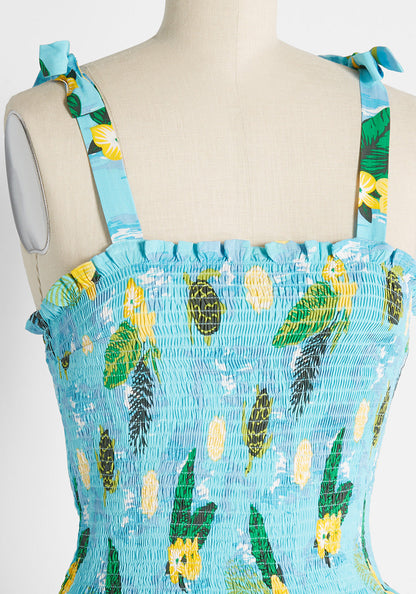 ModCloth x Collectif Sea Turtle Soiree Smocked Tank Top