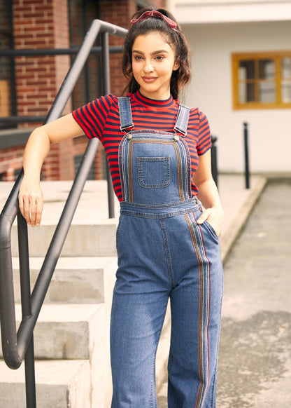 Rainbow With Me Denim Overalls
