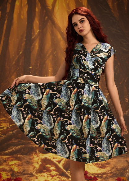 Peacock on Branches Greta Dress